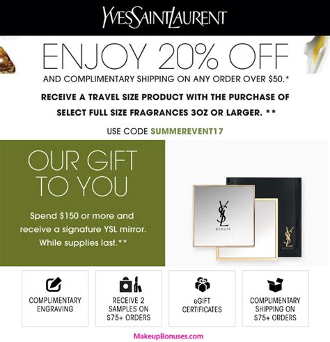 ysl beauty code off|promo code for ysl beauty.